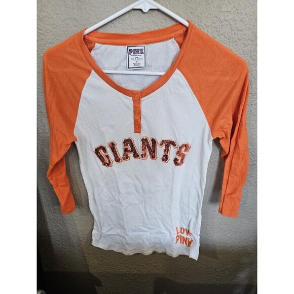 PINK Victoria's Secret San Fransico Giants T-shirt Jersey Style Women's Small - Picture 1 of 5
